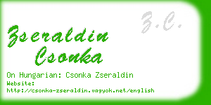 zseraldin csonka business card